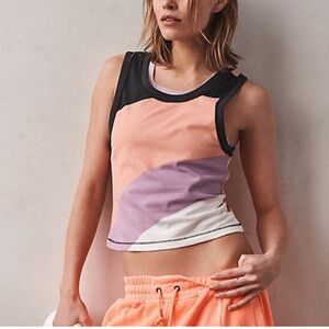 NWOT Free People FP Movement Back to Basics Colorblock Tank Top